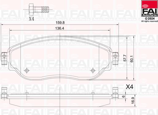 FAI AutoParts BP130 - Тормозные колодки, дисковые, комплект autodnr.net