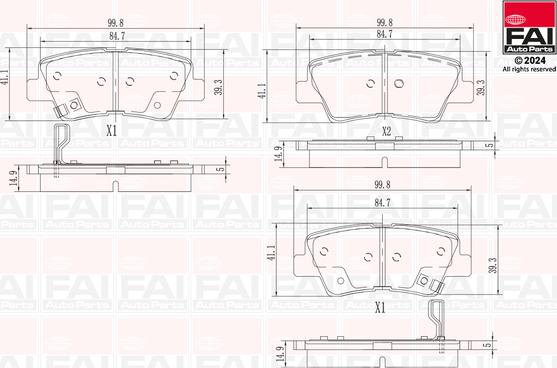 FAI AutoParts BP132 - Тормозные колодки, дисковые, комплект autodnr.net