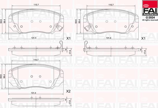 FAI AutoParts BP134 - Гальмівні колодки, дискові гальма autocars.com.ua