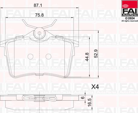 FAI AutoParts BP135 - Тормозные колодки, дисковые, комплект autodnr.net