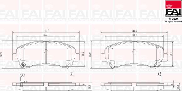 FAI AutoParts BP136 - Тормозные колодки, дисковые, комплект autodnr.net