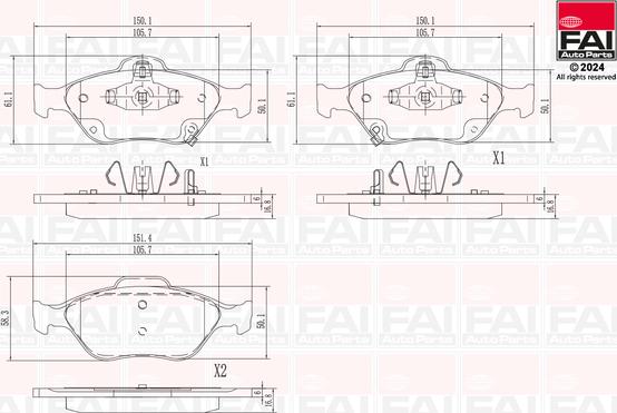 FAI AutoParts BP138 - Тормозные колодки, дисковые, комплект autodnr.net