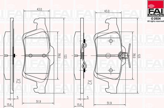 FAI AutoParts BP142 - Гальмівні колодки, дискові гальма autocars.com.ua