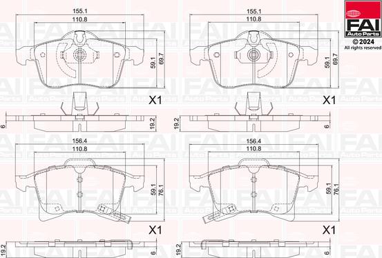 FAI AutoParts BP143 - Тормозные колодки, дисковые, комплект autodnr.net