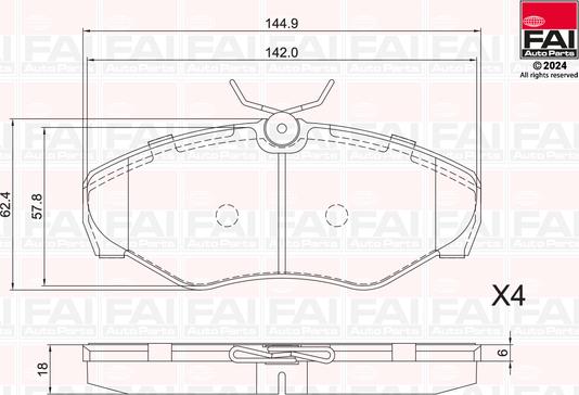 FAI AutoParts BP144 - Тормозные колодки, дисковые, комплект autodnr.net