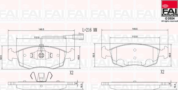 FAI AutoParts BP147 - Тормозные колодки, дисковые, комплект autodnr.net