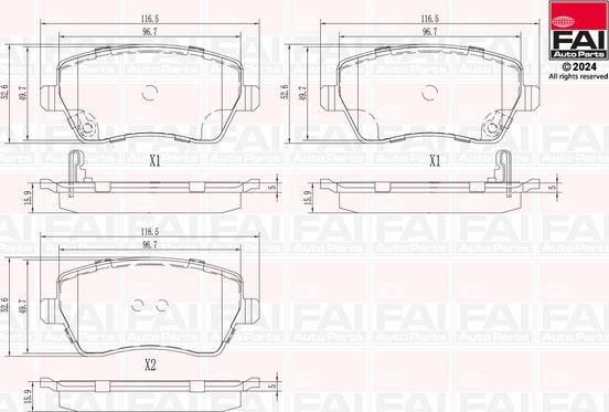 FAI AutoParts BP150 - Тормозные колодки, дисковые, комплект autodnr.net