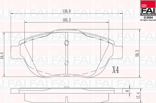 FAI AutoParts BP151 - Тормозные колодки, дисковые, комплект autodnr.net