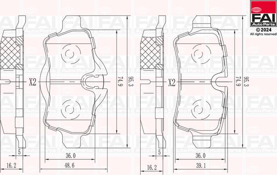 FAI AutoParts BP152 - Тормозные колодки, дисковые, комплект autodnr.net