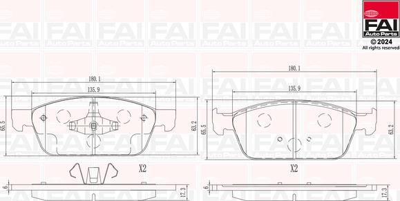 FAI AutoParts BP154 - Тормозные колодки, дисковые, комплект autodnr.net