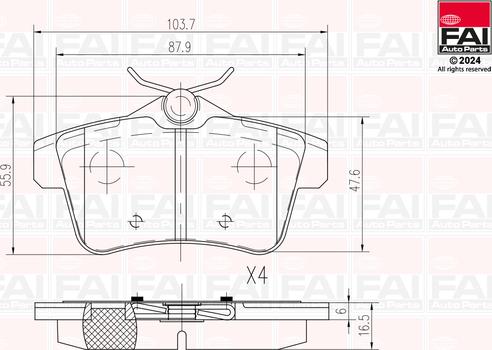 FAI AutoParts BP156 - Тормозные колодки, дисковые, комплект autodnr.net