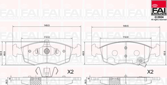 FAI AutoParts BP159 - Тормозные колодки, дисковые, комплект autodnr.net