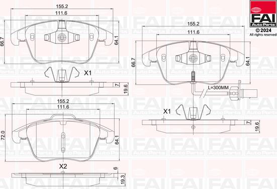 FAI AutoParts BP160 - Тормозные колодки, дисковые, комплект autodnr.net