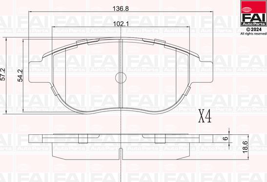 FAI AutoParts BP161 - Тормозные колодки, дисковые, комплект autodnr.net