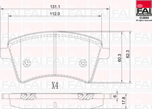 FAI AutoParts BP166 - Тормозные колодки, дисковые, комплект autodnr.net