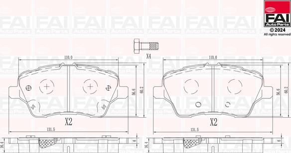 FAI AutoParts BP167 - Тормозные колодки, дисковые, комплект autodnr.net