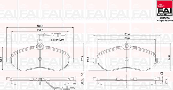 FAI AutoParts BP168 - Тормозные колодки, дисковые, комплект autodnr.net