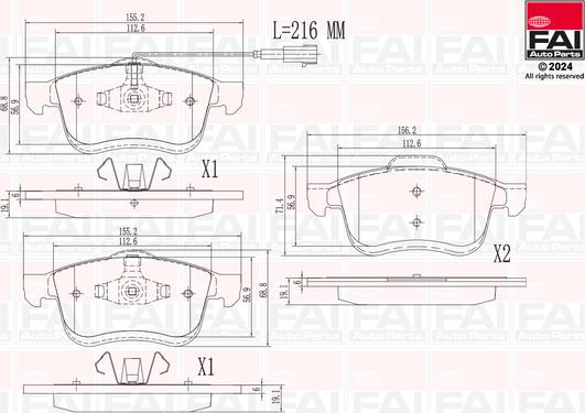 FAI AutoParts BP169 - Гальмівні колодки, дискові гальма autocars.com.ua