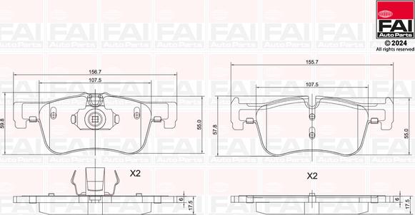 FAI AutoParts BP171 - Тормозные колодки, дисковые, комплект autodnr.net