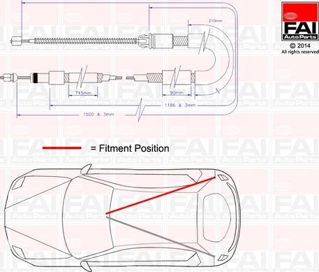 FAI AutoParts FBC0015 - Тросик, cтояночный тормоз autodnr.net