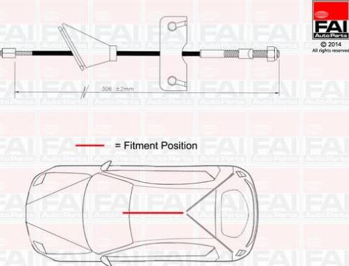 FAI AutoParts FBC0036 - Тросик, cтояночный тормоз avtokuzovplus.com.ua