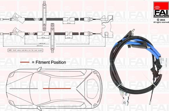 FAI AutoParts FBC0039 - Тросик, cтояночный тормоз avtokuzovplus.com.ua