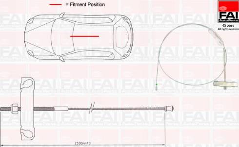 FAI AutoParts FBC0044 - Тросик, cтояночный тормоз avtokuzovplus.com.ua