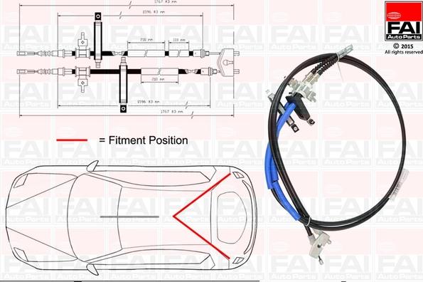 FAI AutoParts FBC0052 - Тросик, cтояночный тормоз autodnr.net