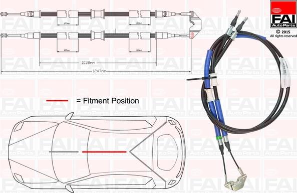 FAI AutoParts FBC0053 - Тросик, cтояночный тормоз avtokuzovplus.com.ua