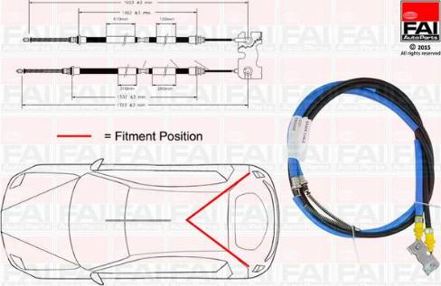 FAI AutoParts FBC0069 - Трос, гальмівна система autocars.com.ua