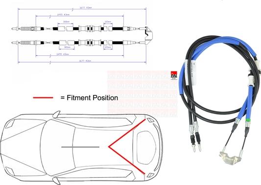 FAI AutoParts FBC0090 - Трос, гальмівна система autocars.com.ua