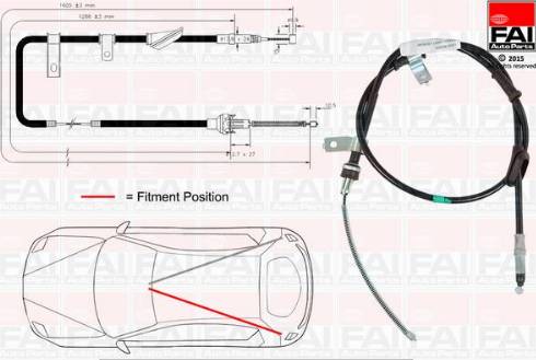 FAI AutoParts FBC0100 - Тросик, cтояночный тормоз autodnr.net