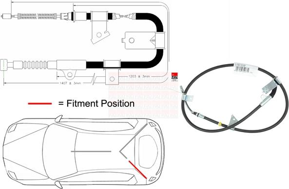 FAI AutoParts FBC0108 - Трос, гальмівна система autocars.com.ua