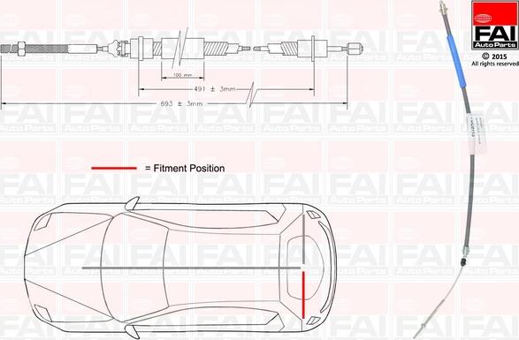 FAI AutoParts FBC0113 - Трос, гальмівна система autocars.com.ua