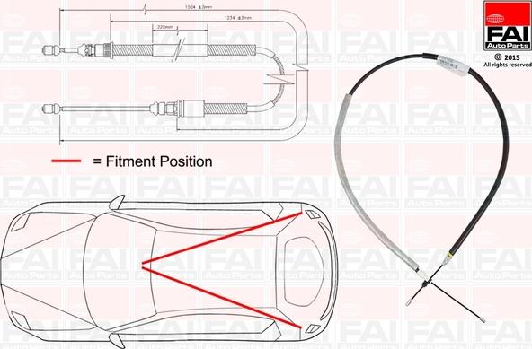 FAI AutoParts FBC0115 - Трос, гальмівна система autocars.com.ua