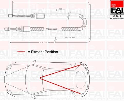 FAI AutoParts FBC0117 - Тросик, cтояночный тормоз avtokuzovplus.com.ua