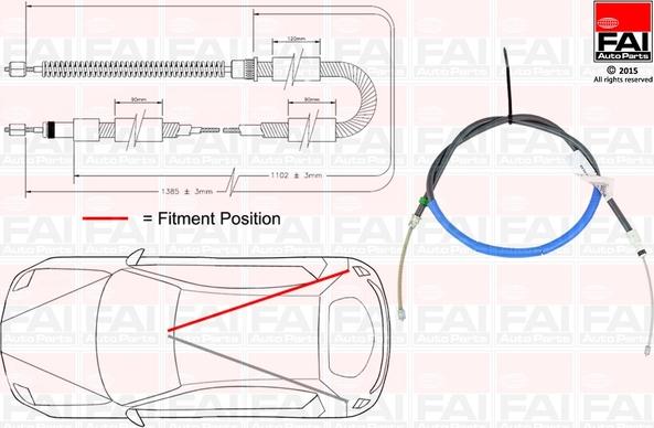 FAI AutoParts FBC0124 - Трос, гальмівна система autocars.com.ua