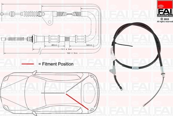 FAI AutoParts FBC0152 - Трос, гальмівна система autocars.com.ua