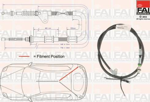 FAI AutoParts FBC0153 - Трос, гальмівна система autocars.com.ua