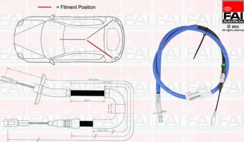 FAI AutoParts FBC0167 - Трос, гальмівна система autocars.com.ua