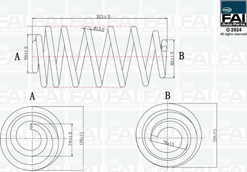 FAI AutoParts FPCS105 - Пружина ходовой части avtokuzovplus.com.ua