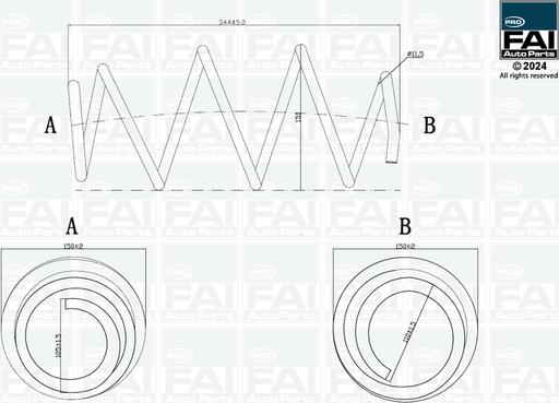 FAI AutoParts FPCS148 - Пружина ходової частини autocars.com.ua