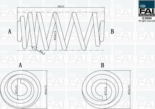 FAI AutoParts FPCS166 - Пружина ходової частини autocars.com.ua