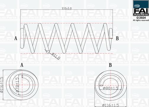 FAI AutoParts FPCS188 - Пружина ходової частини autocars.com.ua