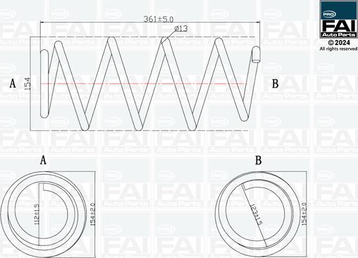 FAI AutoParts FPCS196 - Пружина ходової частини autocars.com.ua