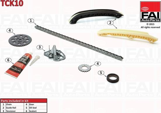 FAI AutoParts TCK10 - Комплект цепи привода распредвала avtokuzovplus.com.ua