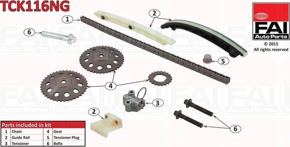 FAI AutoParts TCK116NG - Комплект ланцюга приводу распредвала autocars.com.ua