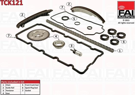 FAI AutoParts TCK121 - Комплект ланцюга приводу распредвала autocars.com.ua