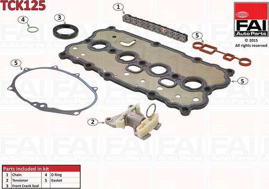 FAI AutoParts TCK125 - Комплект ланцюга приводу распредвала autocars.com.ua