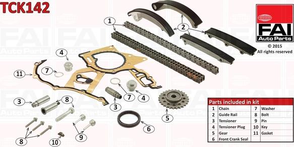 FAI AutoParts TCK142 - Комплект цепи привода распредвала avtokuzovplus.com.ua